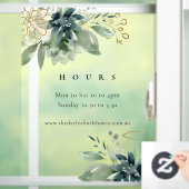 青い緑の多肉動物の開館時間 ウィンドウサイン (ホーム)