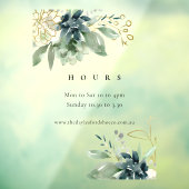 青い緑の多肉動物の開館時間 ウィンドウサイン (シート3)