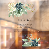 青い緑の多肉動物の開館時間 ウィンドウサイン (シート2)