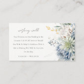 青い緑の多肉性フローラ結婚の願い井戸 エンクロージャーカード (正面)