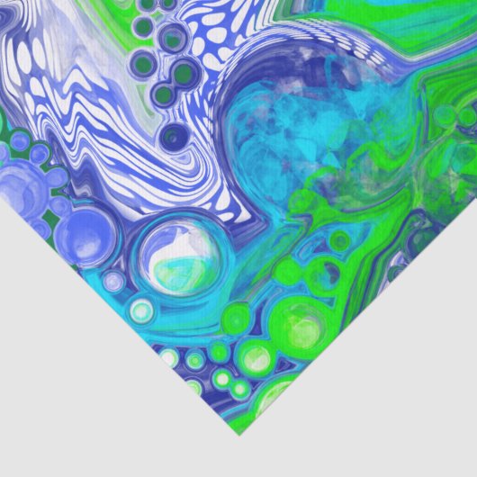 青い緑の大理石の渦巻き誕生日または赤ちゃんシャワー 薄葉紙 (詳細)