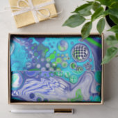 青い緑の大理石の渦巻き誕生日または赤ちゃんシャワー 薄葉紙 (ギフト)