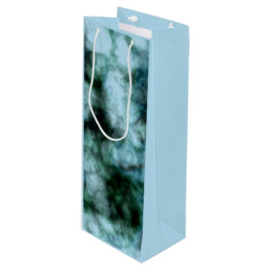 青い緑の大理石 ワインギフトバッグ (正面アングル)