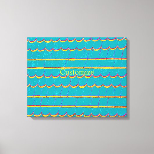 青い緑の屋根板パターンThunder_Cove キャンバスプリント (正面)