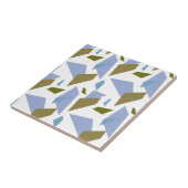 青い緑の幾何学的なシェイプのシームレスなパターン タイル (側面)