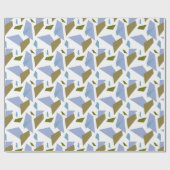 青い緑の幾何学的なシェイプのシームレスなパターン ラッピングペーパー (フラット)