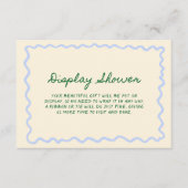 青い緑の手書きお洒落ディスプレイシャワー エンクロージャーカード (正面)