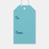 青い緑の抽象芸術ギフトラベル ギフトタグ (裏面)