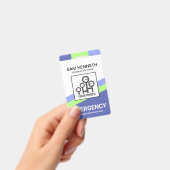 青い緑の斜めライン医療 バッジ (手持ち)