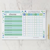 青い緑の星 – チョア報酬チャート ペーパーパッド (インサイチュ)