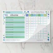 青い緑の星 – チョア報酬チャート ペーパーパッド (折り畳み)