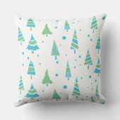 青い緑の木の森の森クリスマススロー クッション (裏面)