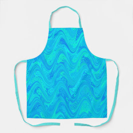 青い緑の模様 エプロン