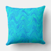 青い緑の模様 クッション (裏面)