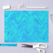 青い緑の模様 薄葉紙 (クラフト)