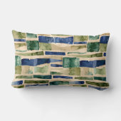 青い緑の水のカラーパッチ ランバークッション (裏面)