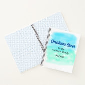 青い緑の水の色のクリスマスの休日を追加家族 ノートブック (内部)