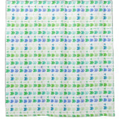 青い緑の水の色の矢印の部族のシャワーカーテン シャワーカーテン (正面)