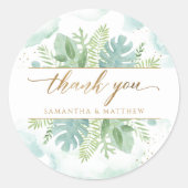 青い緑の水の色、緑ありがとう ラウンドシール (正面)