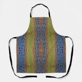 青い緑の水滴抽象芸術 エプロン (正面)