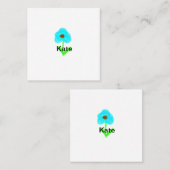 青い緑の水色あなたの名前を追加文字カスタム スクエア名刺 (正面/裏面)