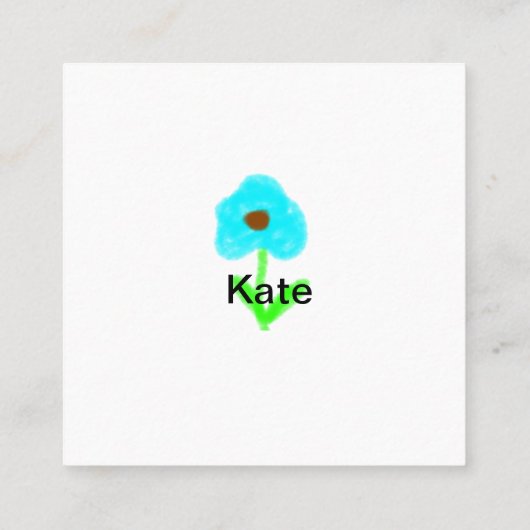 青い緑の水色あなたの名前を追加文字カスタム スクエア名刺 (裏面)