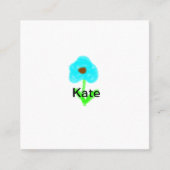 青い緑の水色あなたの名前を追加文字カスタム スクエア名刺 (正面)