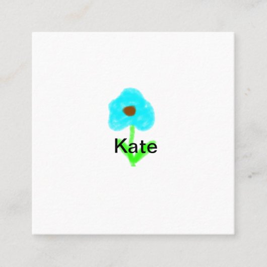 青い緑の水色あなたの名前を追加文字カスタム スクエア名刺 (正面)