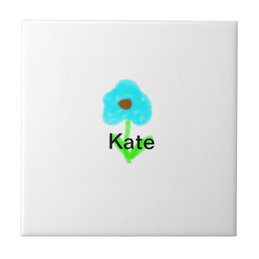 青い緑の水色あなたの名前を追加文字カスタム タイル (正面)