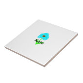 青い緑の水色あなたの名前を追加文字カスタム タイル (側面)