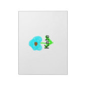 青い緑の水色あなたの名前を追加文字カスタム ノートパッド (回転)