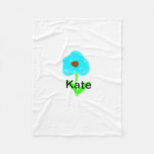 青い緑の水色あなたの名前を追加文字カスタム フリースブランケット