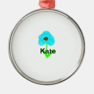 青い緑の水色あなたの名前を追加文字カスタム メタルオーナメント