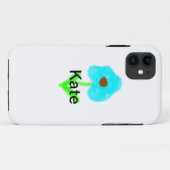 青い緑の水色あなたの名前を追加文字カスタム Case-Mate iPhoneケース (裏面(横))