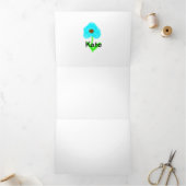 青い緑の水色があなたの名前を追加 三つ折りプログラム (内部)