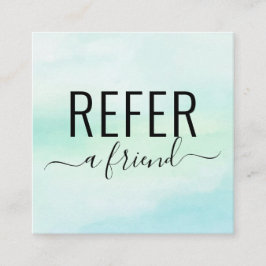 青い緑の水色のスパまたはサロン紹介カード スクエア名刺