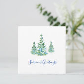 青い緑の水色の松の木 シーズンカード (スタンド正面)