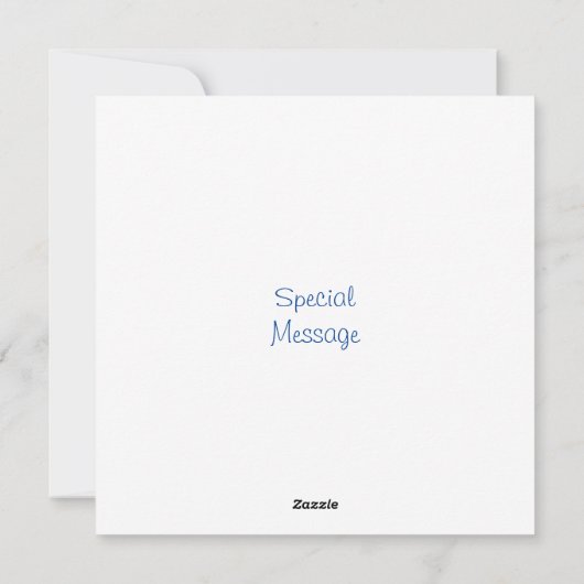 青い緑の水色の松の木 シーズンカード (裏面)