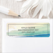 青い緑の水色の海 縁ど ラベル (インサイチュ)