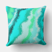 青い緑の水色の淡い汚れ クッション (裏面)