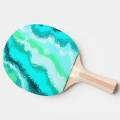 青い緑の水色の淡い顔 卓球ラケット (横)
