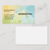 青い緑の水色の背景 名刺 (正面/裏面)