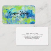 青い緑の水色の背景 名刺 (正面/裏面)