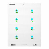 青い緑の水色を追加あなたの名前を文字カスタムth ラベル (フルシート)