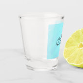 青い緑の水色モノグラム文字パステルを追加 ショットグラス (左)