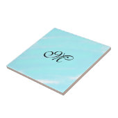 青い緑の水色モノグラム文字パステルを追加 タイル (側面)