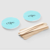 青い緑の水色モノグラム文字パステルを追加 ハンドファン (組立なし)