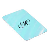青い緑の水色モノグラム文字パステルを追加 マグネット (右側)