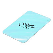 青い緑の水色モノグラム文字パステルを追加 マグネット (左側)