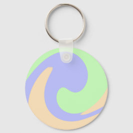 青い緑の流グラデーション体の大理石ボホのパタはっきりしたーン キーホルダー